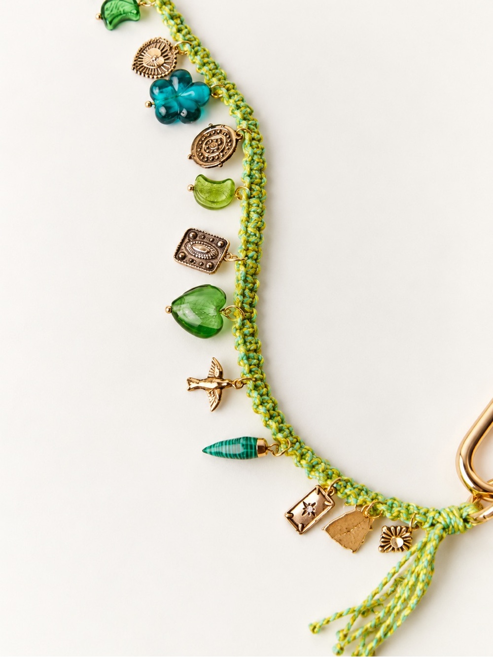 Free People Friendship Swag Charm Bag Charm in Green/Gold | NWT
